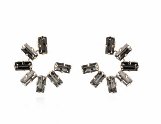 Lott. Gioielli Ariël Swarovski Creole Black Diamond L