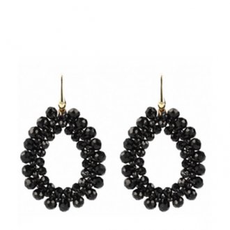 Lott Gioielli Oorbellen Glassberry Peyote Drop Black