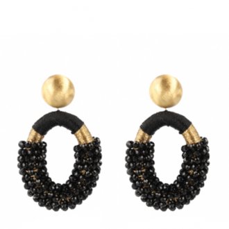 Lott Gioielli Yara Zwart & Goud Glassberry Silk Combi Ovaal