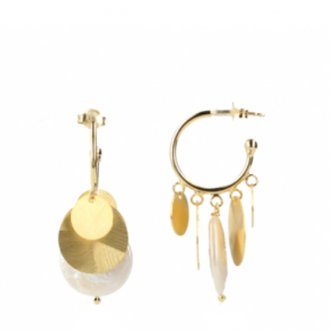 Lott. Gioielli - Parel Flat M Cirkels Oorbellen