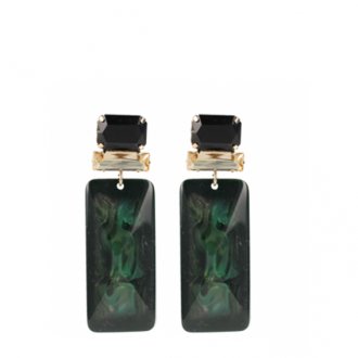 Lott. Gioielli Abigail Resin Rectangle M Milky Black Green