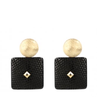 Lott. Gioielli Ava Resin Rectangle Snake Black