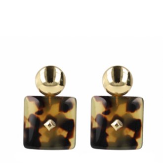 Lott. Gioielli Ava Resin Rectangle Snake Turtoise