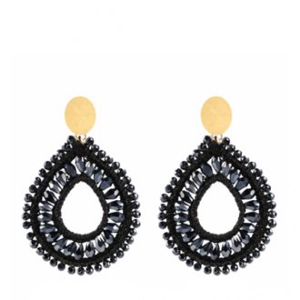 Lott. Gioielli Charlotte Silk Crystal Druppel Zwart