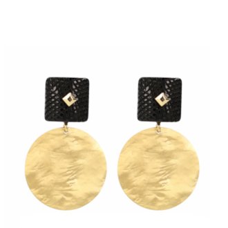 Lott. Gioielli Olivia Resin Rectangle Closed Hammerd Snake Black