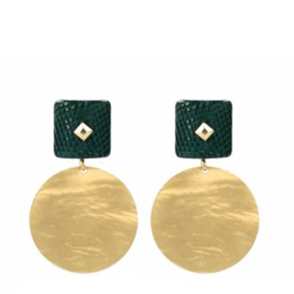 Lott. Gioielli Olivia Resin Rectangle Closed Hammerd Snake Green