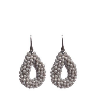 LOTT. gioielli Glassberry druppel met kralen Grijs Zilver