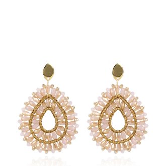 Lott.gioielli Peach Oorbellen Silk Drop Double Crystal