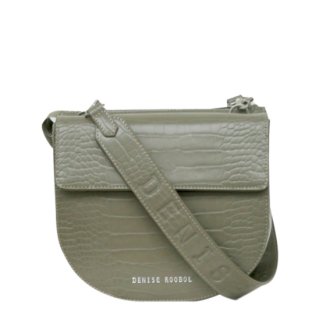 Denise Roobol Duo Circle Bag - Green Mud Croco