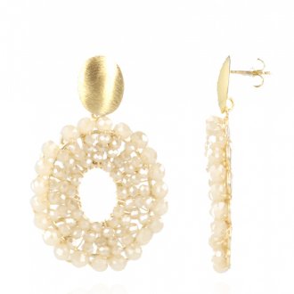 Lott.Gioielli Beige Oorbellen Mia Ovaal S