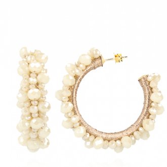 Lott.Gioielli Beige Oorbellen Brecht Glassberry Creool