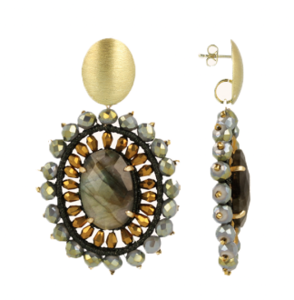 Lott Gioielli Oval L Crystal Double Tigereye