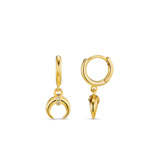 Orelia Pave Crescent Charm Micro Hoop