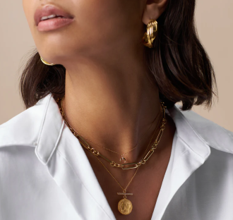 Orelia Fine Pave Crescent Charm Necklace