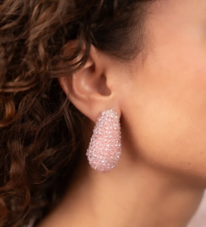 Lott Gioielli Teardrop Creole M - Light Pink