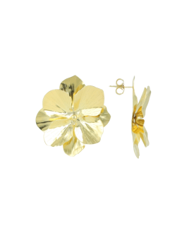 Lott Gioielli Earring Flower M (brass) - Gold