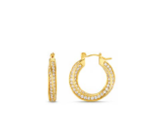 Orelia Pave Intwinned Mid Size Hoops