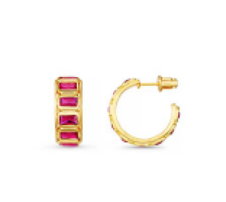 Orelia Crystal Baguette Mid Size Hoop