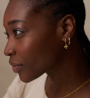 Orelia Crystal Set Hoop Earring