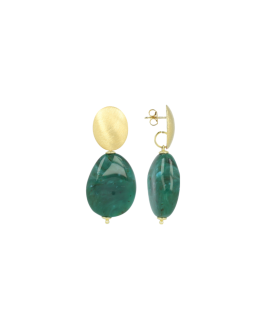 Lott. Gioielli Groene Oorbellen Amber Squeezed Drop
