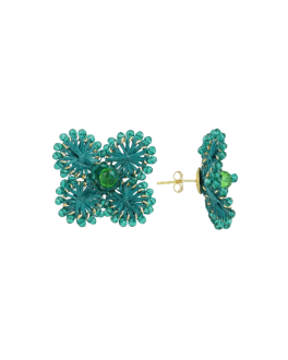Lott Gioielli Green Earrings Aster Flower S