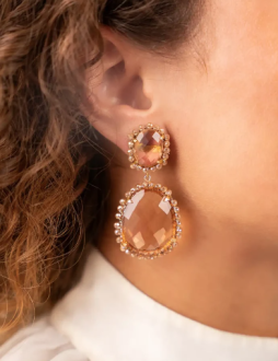 Lott Gioielli Pendant Earring Double L