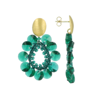 Lott Gioielli Flower Drop Element - Emerald