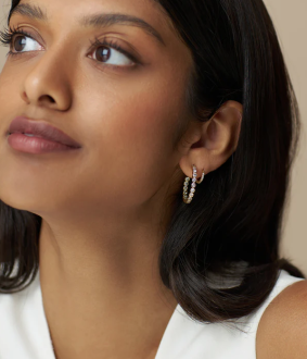 Orelia Crystal Tennis Mid Size Hoops